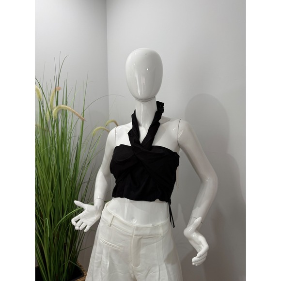 Commense Cotton & Line Crisscross Halter Tank Top black size XS‎ - Picture 3 of 6
